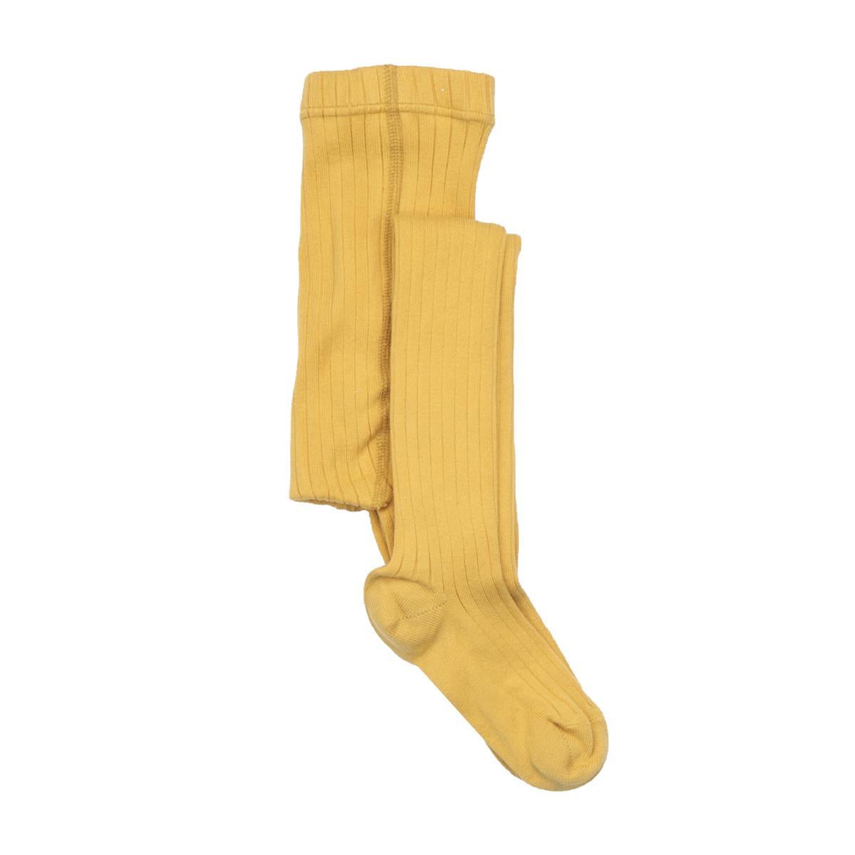 Collants en coton biologique - collants pour enfants durables et confortables en jaune vif