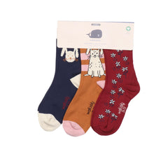 3 pares de calcetines para niños de algodón orgánico: respetuosos con la piel, sostenibles y con bonitos motivos de animales