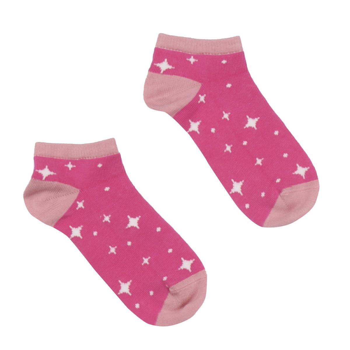 Lot de 2 chaussettes pour enfants en coton biologique - douces, agréables pour la peau et durables avec un motif étoilé