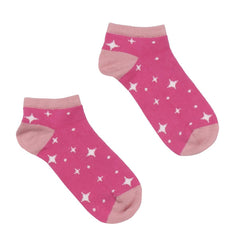 Lot de 2 chaussettes pour enfants en coton biologique - douces, agréables pour la peau et durables avec un motif étoilé