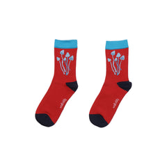 2 paires de chaussettes en coton biologique à motif champignon - durables, douces et respirantes