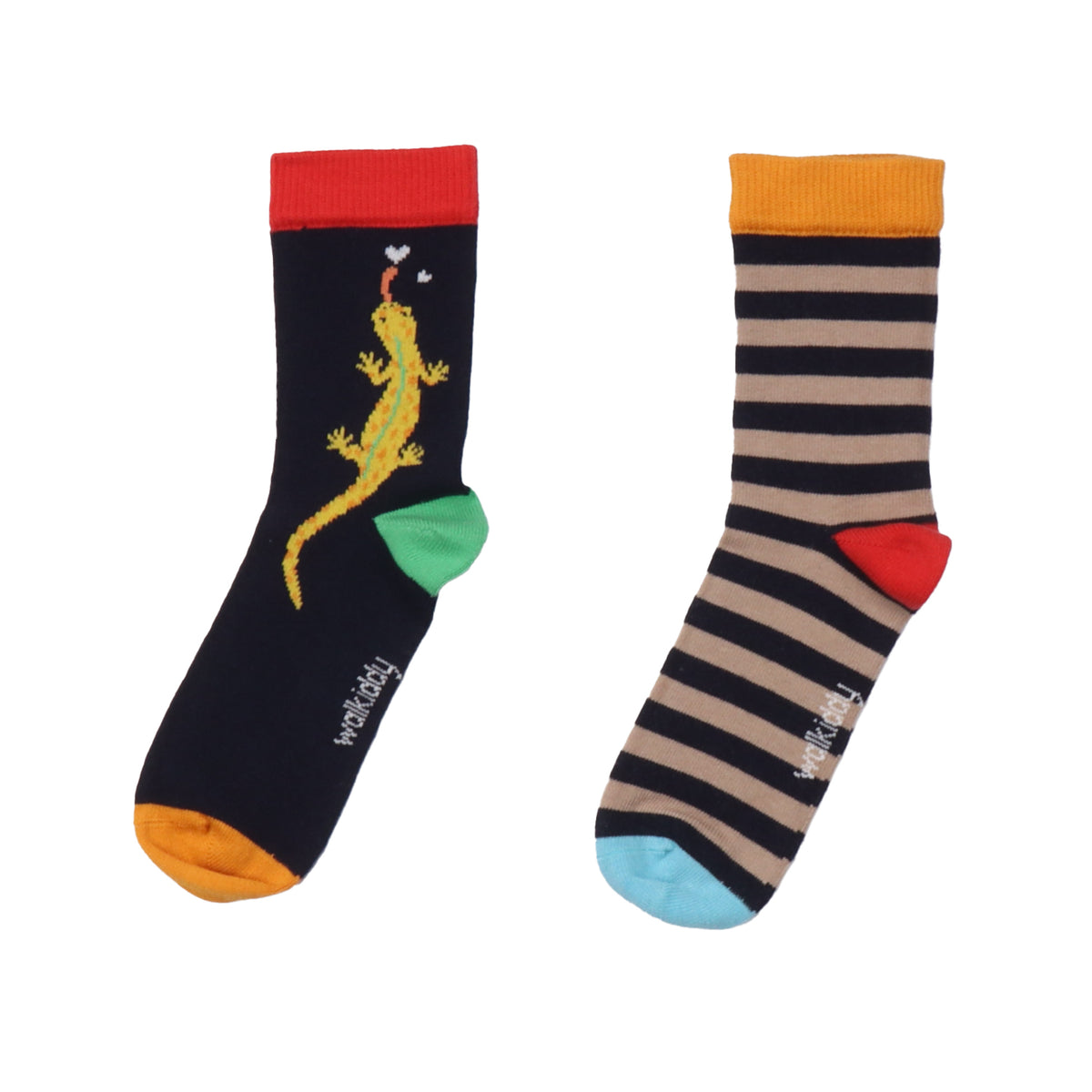 Salamandras de colores: calcetines de algodón orgánico para niños, sostenibles y elegantes