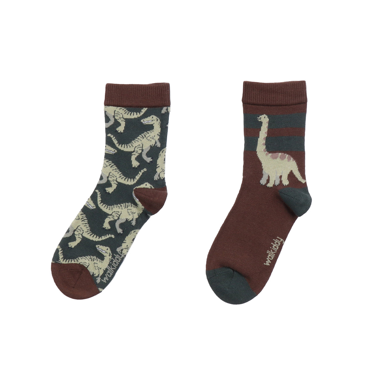 Calcetines orgánicos de dinosaurios para niños: algodón sostenible con motivo de aventuras
