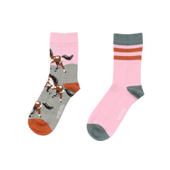 Chaussettes en coton biologique à motif cheval - durables, confortables et respectueuses de la peau