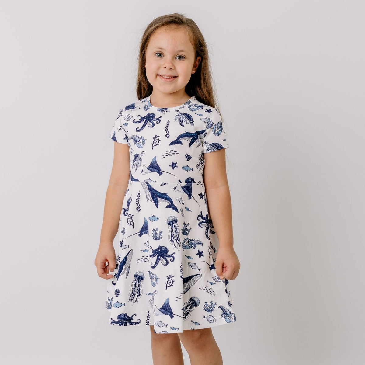 Underwater World-Flared Dress