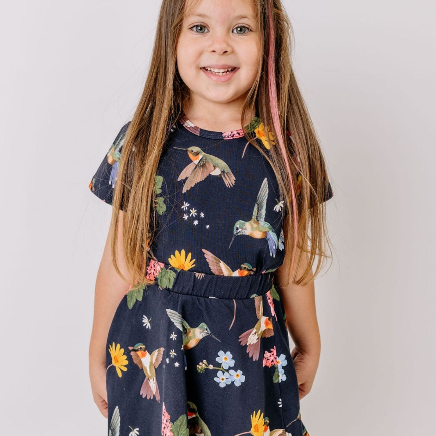 Hummingbirds Around Flowers-T-Shirt