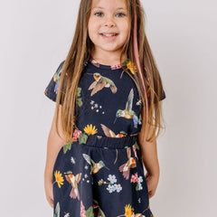 Hummingbirds Around Flowers-T-Shirt