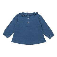 Navy - Ruffle Blouse